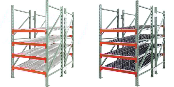 SpanTrack Carton Flow Side By Side Lane v Wheel